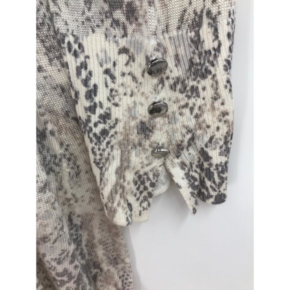 Chico's Mock Neck Zip Back Snake Print Knit Sweater Top Size 2 (12) - Picture 3 of 7